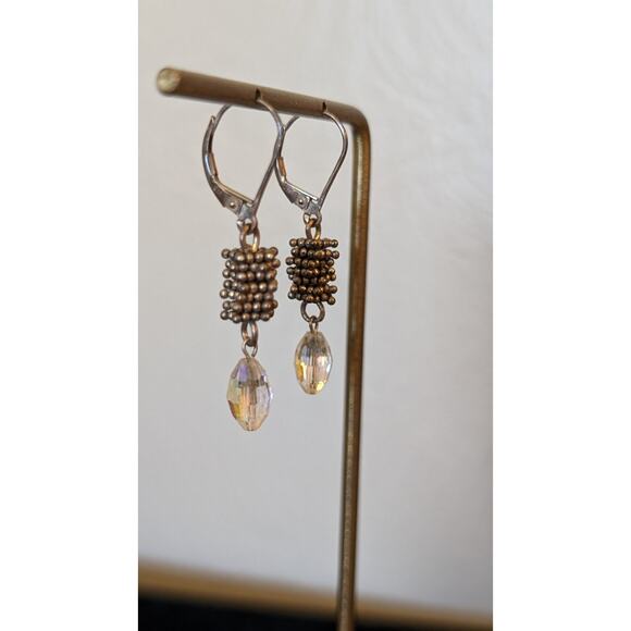 Vintage Crystal Marked Sterling 925 Lever Back Earrings - Picture 5 of 7